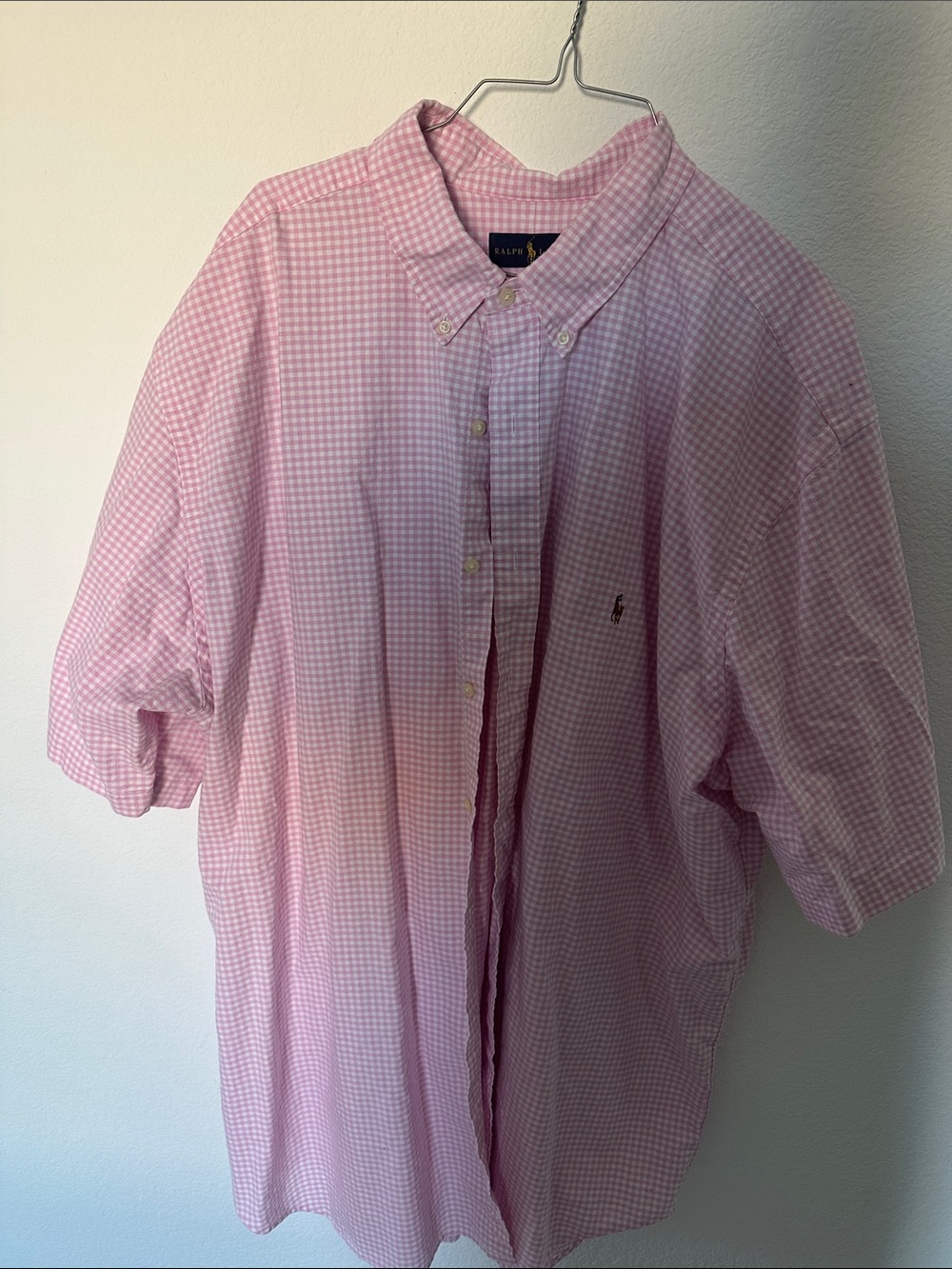 Polo Ralph Lauren Pink Gingham Button-Down Men’s Shirt 3XLT